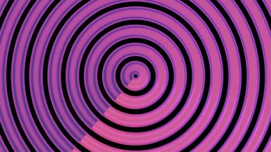 Dinamik mor daireler hipnotik video sekansında dışarıya doğru yayılıyor.