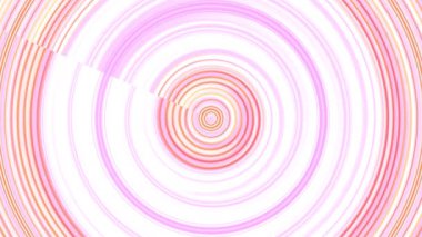 Hipnoz çemberleri dinamik, pastel renkli hareketlerle dışa doğru dalgalanır.