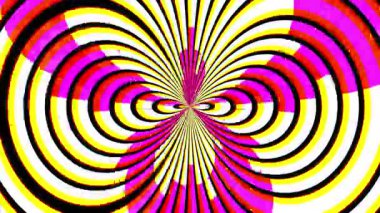 Hipnotik dairesel desen parlak kırmızılar, maviler, sarılar