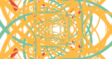 Siyah üzerinde sarı, mavi ve kırmızı çizgiler olan canlı soyut sanat