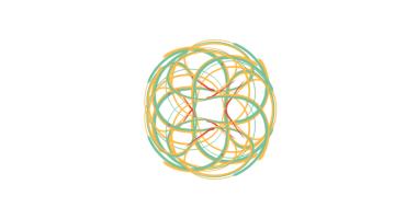 Dinamik girdap çizgileri olan parlak renkli bir küre.