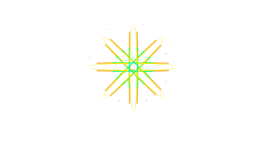 Siyah arkaplanda parlak yeşil ve altın soyut yıldız patlaması
