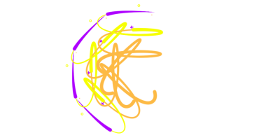 Girdap gibi sarı ve mor çizgileri olan canlı, soyut bir sanat eseri.