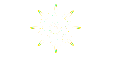 Siyah arkaplanda canlı sarı ve yeşil yıldız patlaması deseni