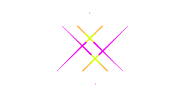 Canlı neon çizgiler siyah üzerinde dinamik desenle kesişiyor
