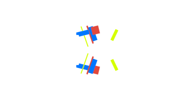 Siyah arkaplan üzerinde hareketli geometrik şekiller