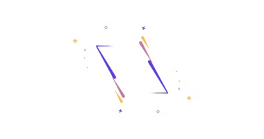 Siyah arkaplanda canlı soyut şekiller ve renkli kıvılcımlar