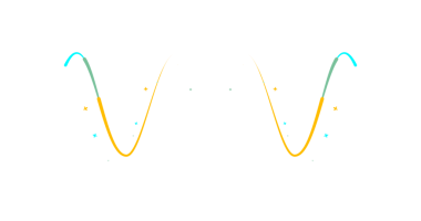 Siyah arkaplanda renkli yıldızlı canlı dalga biçimi tasarımı