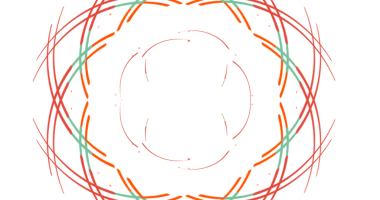 Canlı neon ışıkları siyah üzerinde dairesel desenler oluşturuyor.