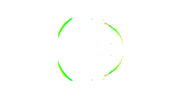 Dinamik yeşil ve turuncu ışıklı canlı neon daire