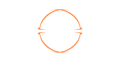 Modern markalaşma için siyah arka planda parlak turuncu logo