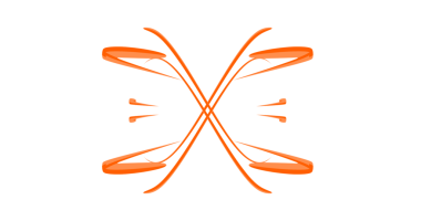 Siyah arkaplanda canlı turuncu soyut tasarım