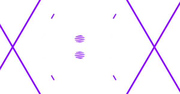 Siyah arkaplanda canlı mor geometrik desen