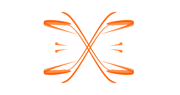 Siyah arkaplanda canlı turuncu soyut tasarım