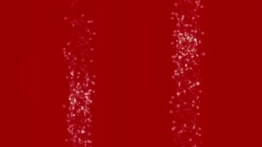Canlı beyaz parçacıklarla dinamik kırmızı arkaplan
