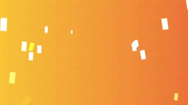 Dinamik beyaz ve sarı dikdörtgenler yüzen canlı turuncu arkaplan
