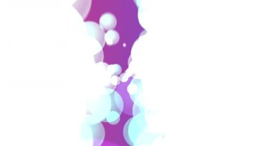 Canlı mor ve mavi kabarcıklar havada süzülüyor.