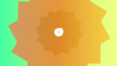 Turuncu ve yeşil renkli, canlı, soyut geometrik şekiller.