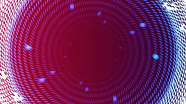 Parlak noktalı canlı kırmızı ve mavi dairesel desen