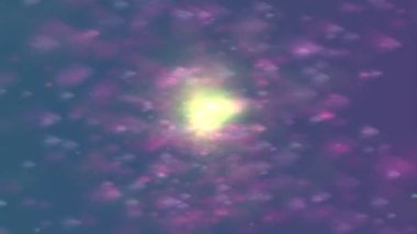 Mor ve yeşil neon ışıkları olan canlı kozmik arkaplan