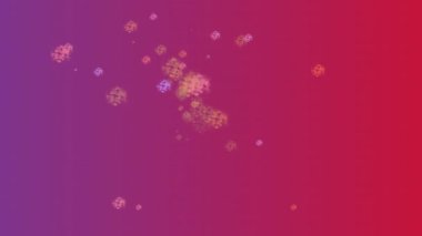 Parlak altın parçacıkları ile canlı mor ve kırmızı gradyan