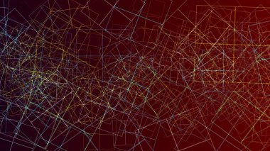 Kesişen çizgiler ve şekillerle canlı soyut arkaplan