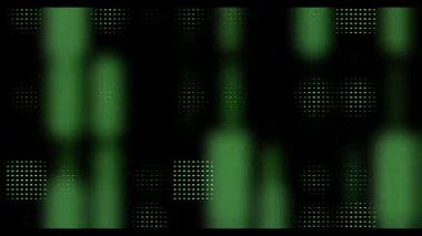 Koyu arkaplanda dijital noktalı fütürist yeşil ışık izleri