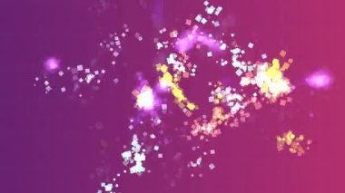 Renkli kareler ve parlayan ışıklar ile dinamik mor arkaplan, tasarımlarınıza modern bir dokunuş eklemek için mükemmel