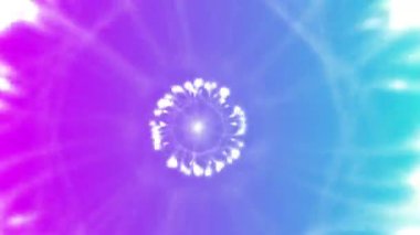 Mor, pembe ve mavinin tonlarında dinamik ışık efektleriyle büyüleyici soyut animasyon, enerji ve hareket hissi iletiyor..