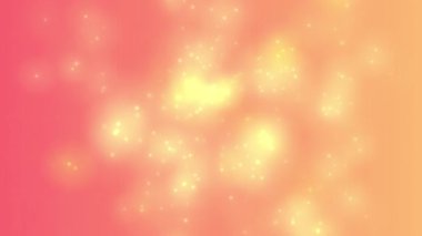 Işıl ışıl parlayan ışıklarla dolu canlı turuncu arka plan neşeli bir atmosfer yaratıyor.