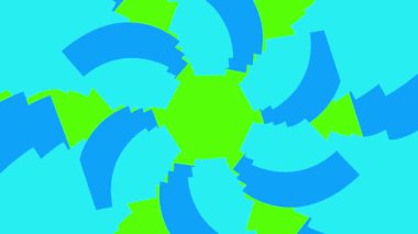 Mavi ve yeşil renkli canlı soyut şekiller.