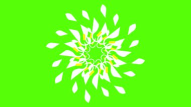 Dinamik beyaz ve sarı çiçekli canlı yeşil arkaplan