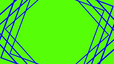 Dinamik mavi geometrik çizgileri olan canlı yeşil arkaplan