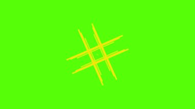 Parlak yeşil arkaplanda canlı sarı hashtag sembolü