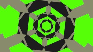 Dinamik şekilli canlı yeşil ve siyah geometrik desen