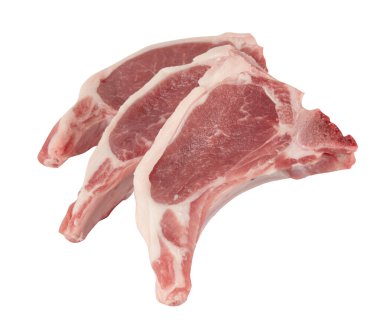 Taze domuz kemikleri kırpma yolu ile izole edilmiş beyaz arkaplan