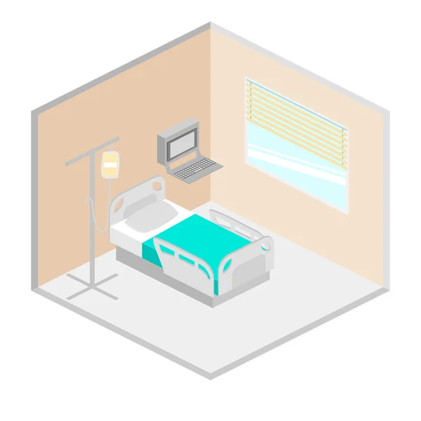 Hospital ward isometric vector — Stock Vector