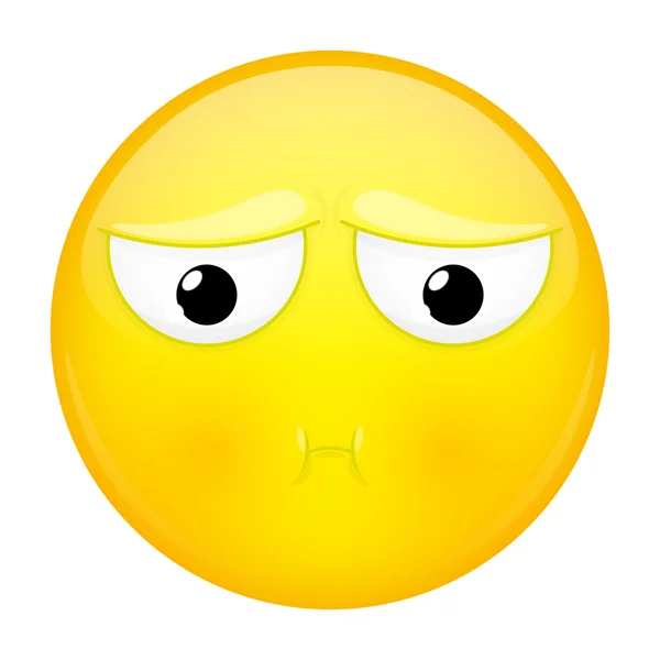 Sulk emoji. Mauvaise émotion. Pout emoticon. Illustration vectorielle icône sourire . — Image vectorielle