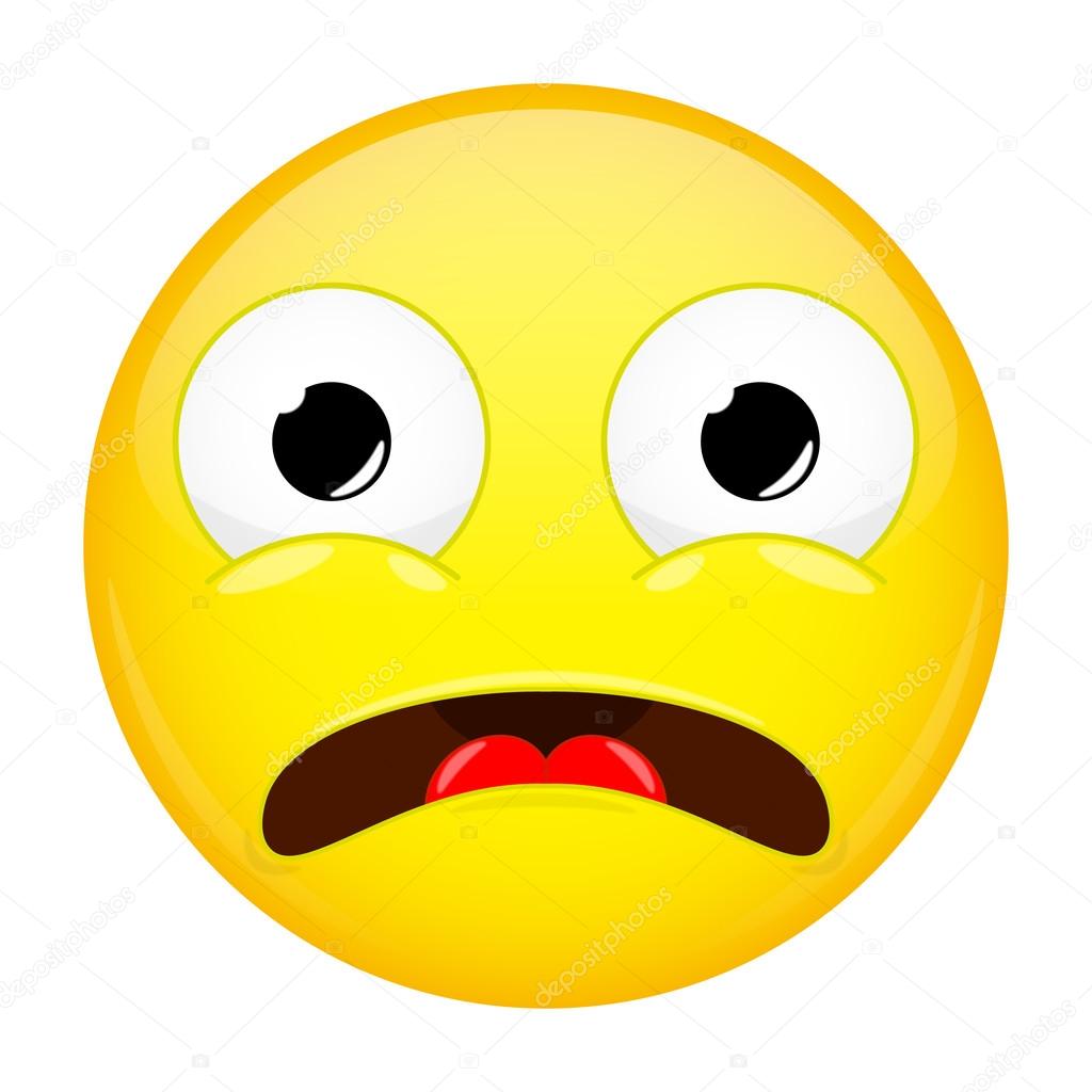 Shocked Emoji Fear Emotion Horror Emoticon Vector Illustration Smile