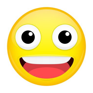 Gülümseyen emoji. Duygu gül. Tatlı mutlu ifade. Vektör çizim gülümseme simgesi.