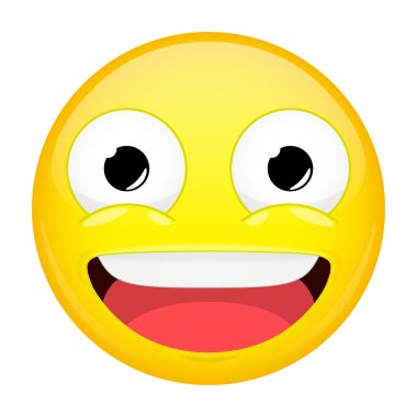 Gülümseyen emoji. Duygu gül. Tatlı mutlu ifade. Vektör çizim gülümseme simgesi.