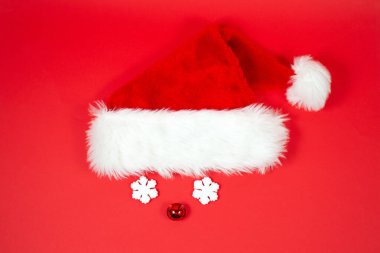 Noel arkaplanı, Noel şapkası ve komik gözlükleriyle
