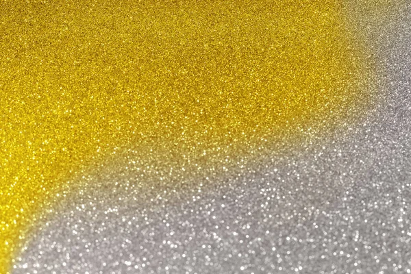 Glanzende Onscherpe Grijze Gele Glitter Achtergrond Met Kopieerruimte Glinsterende Kerst — Stockfoto