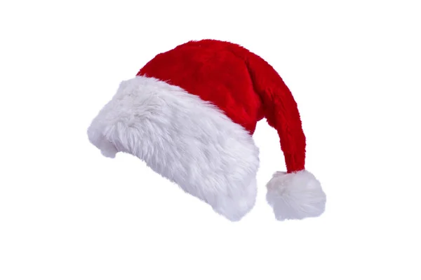 Noel Noel Baba şapkası izole beyaz zemin üzerine.