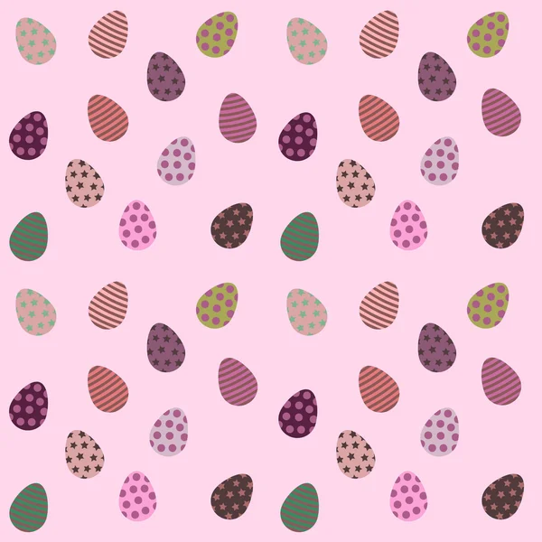 Modèle sans couture avec des œufs de Pâques colorés. — Image vectorielle
