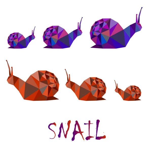 Polygonal garden snail illustration — Stock Vector