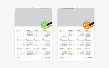 2026 Bir sayfa duvar takvimi tasarımı