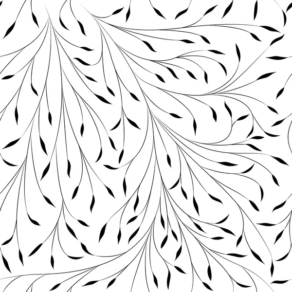 Motif sans couture avec branches et feuilles de saule — Image vectorielle