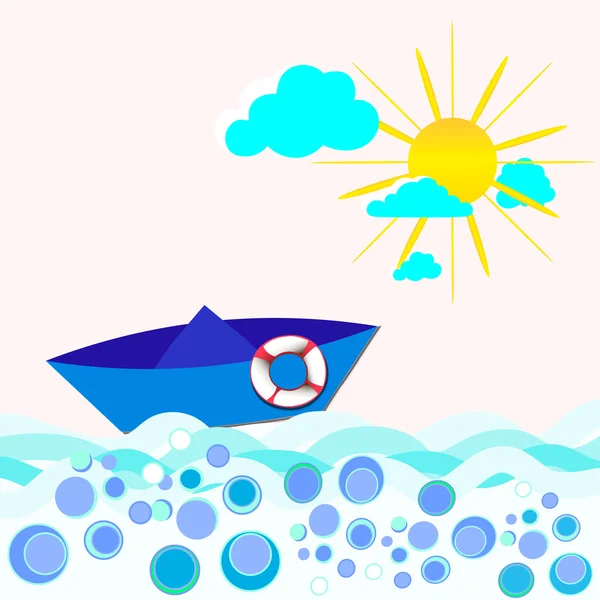 Boat on the sea — Stock Vector