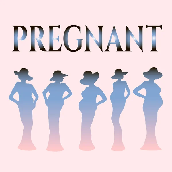 Belle enceinte, silhoette — Image vectorielle